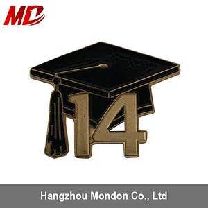 Custom Graduation Iron/Black Lapel Pin
