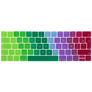 Rainbow French silicone Keyboard skin laptop keyboard cover Laptop skin for MacBook Pro 13 15 Touch Bar EU