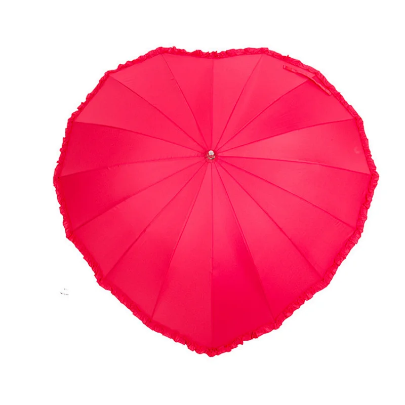 wholesale red color chinese decoration indian wedding Festival parasol heart umbrella