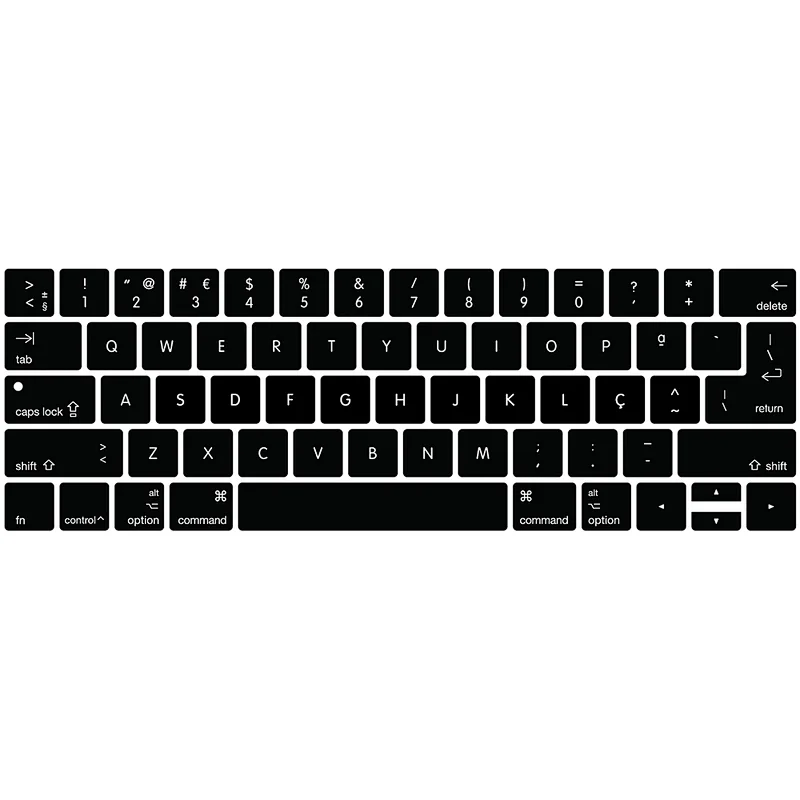US/EU Version Portuguese Silicone Keyboard Cover skinr for mackbook pro keyboard cover 13 touch bar