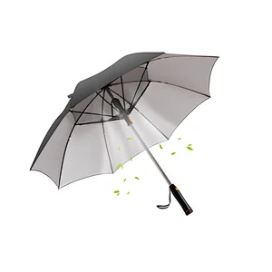 23inch stock cheap outdoor golf fan umbrella with USB Rechargeable