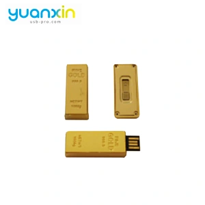 Golden Push-pull Metal USB Flash Drive