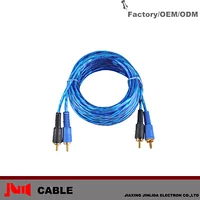 Great Sound Quality 2rcas 5m Blue Flexible RCA Cable For Speaker