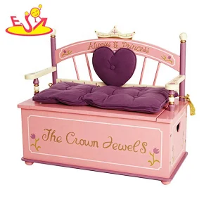 High quality small wooden pink toy chest for kids W08C277