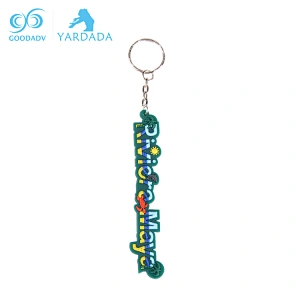 Beautiful Souvenir Or Gift PVC Keychain,Decoration Green Letter Key Chain