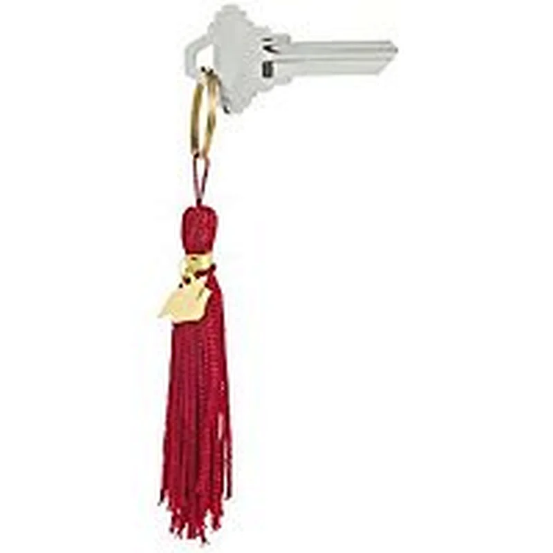 Red keychains with key ring mini tessel for 2017 Graduation hat logo