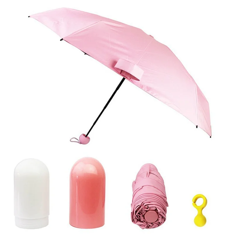 Company Logo Customize Capsule 5 Fold Umbrella Ultra Light