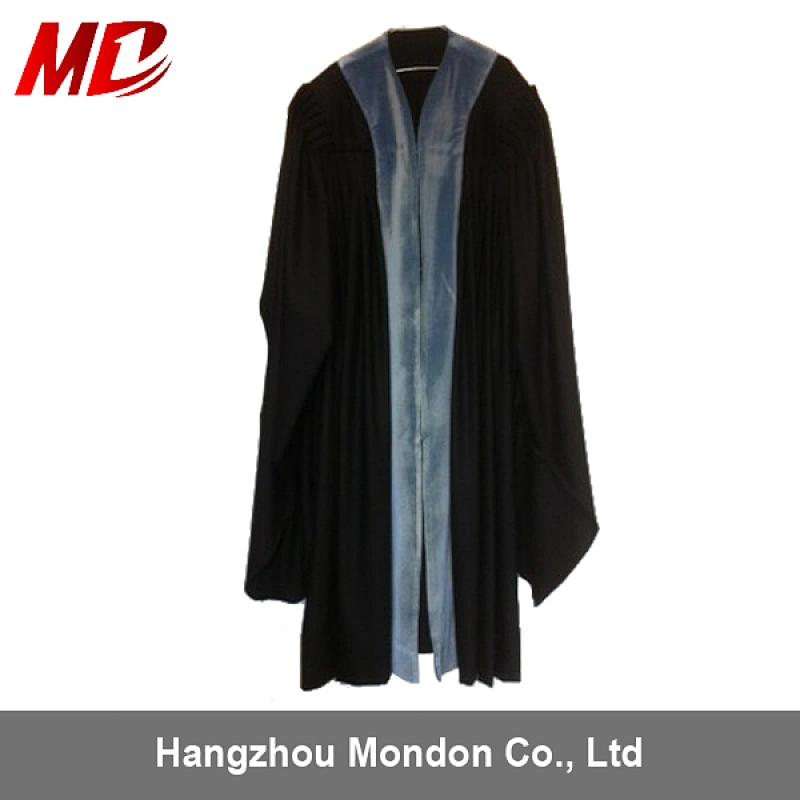With Velvet front Edges Deluxe French Graduation Gowns