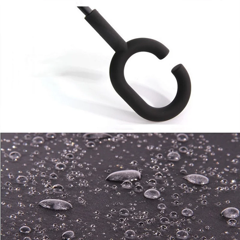 23inch Double Layer Inverted Umbrellas Reverse Folding Umbrella Windproof UV Protection Big Straight Umbrella
