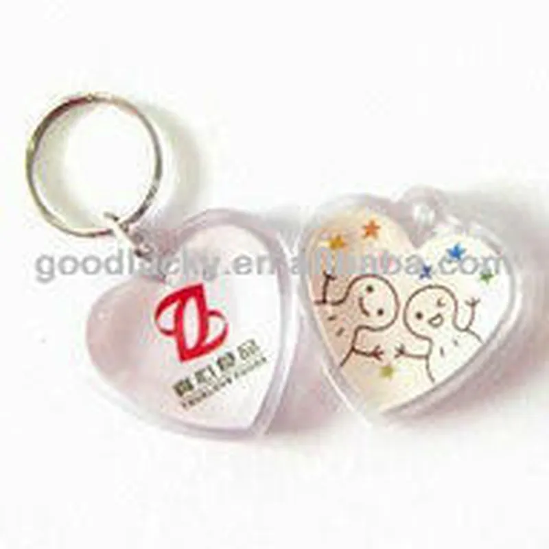 Heart shape promotion acrylic key ring/acrylic photo frame