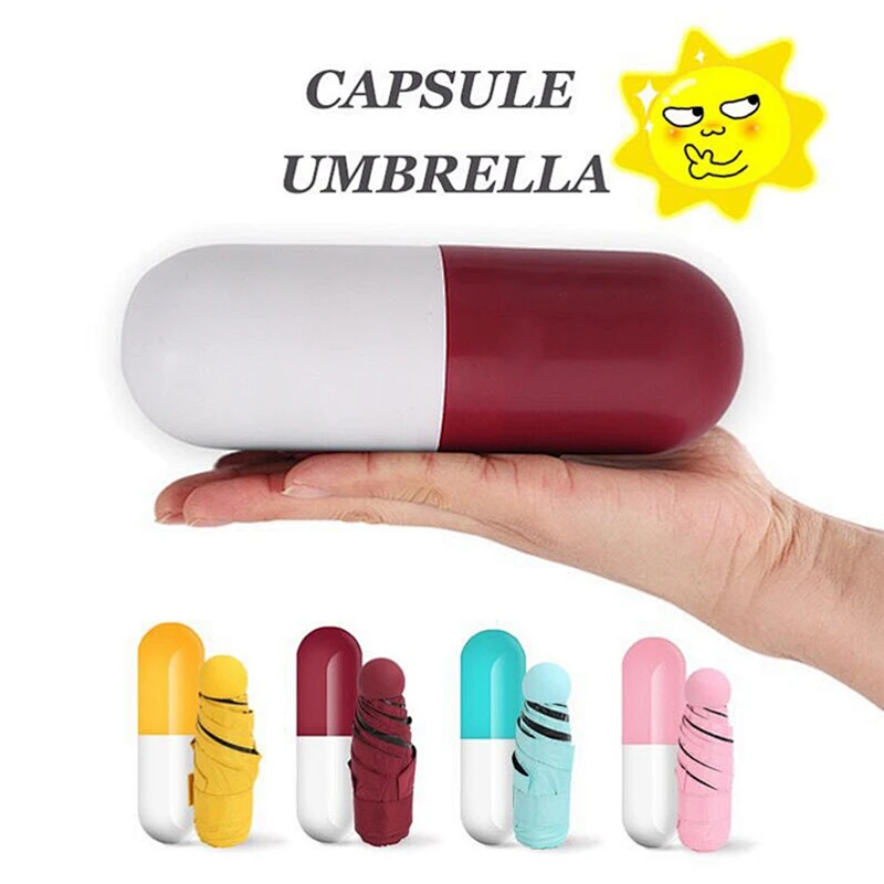 Cápsula mini Anti UV sol 5 veces paraguas con estuche
