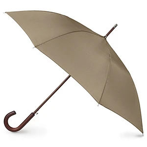 Mejor venta de viento a prueba de viento de madera de castaño Crook Handle Walking Stick paraguas