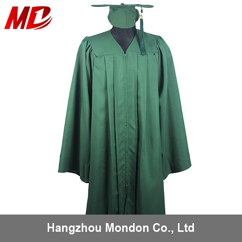 Wholesale High School caps and gowns for graduation Matte Forest Green