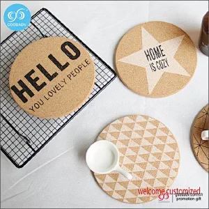 Guangdong manufacturer wholesale custom blank cork coaster or 1 color printing custom coaster