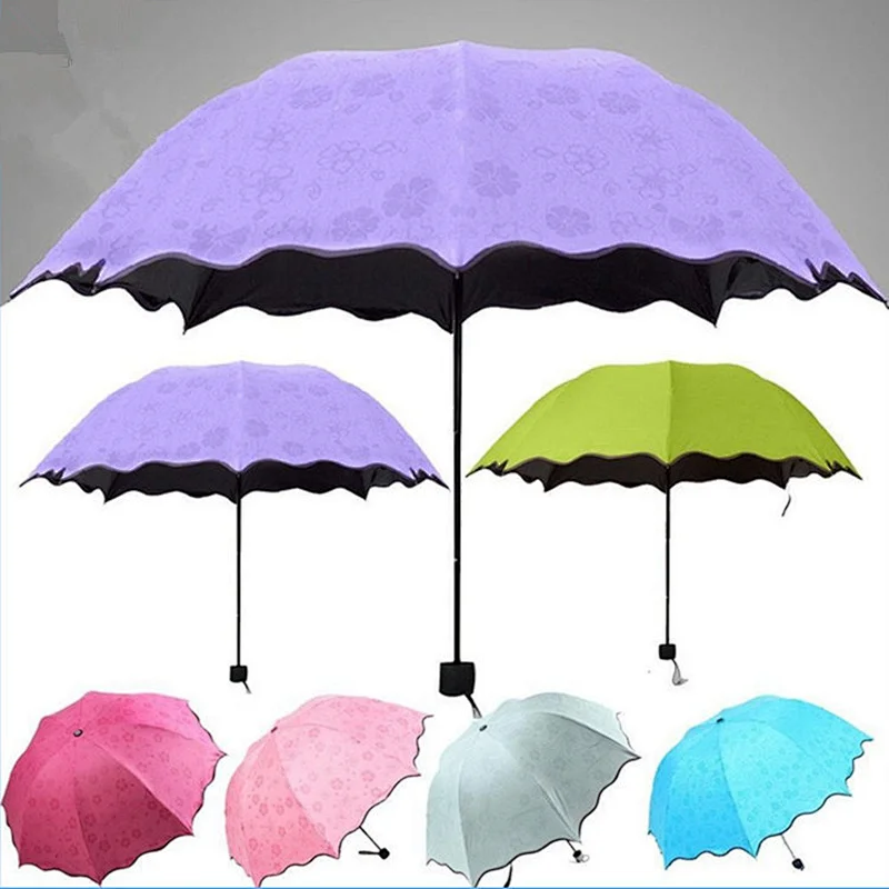 Cheap funky rain wholesale magic custom umbrella change when wet