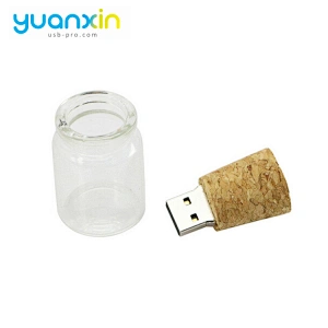 Transparent Glass Bottle Sublimation Usb Flash Stick No Case