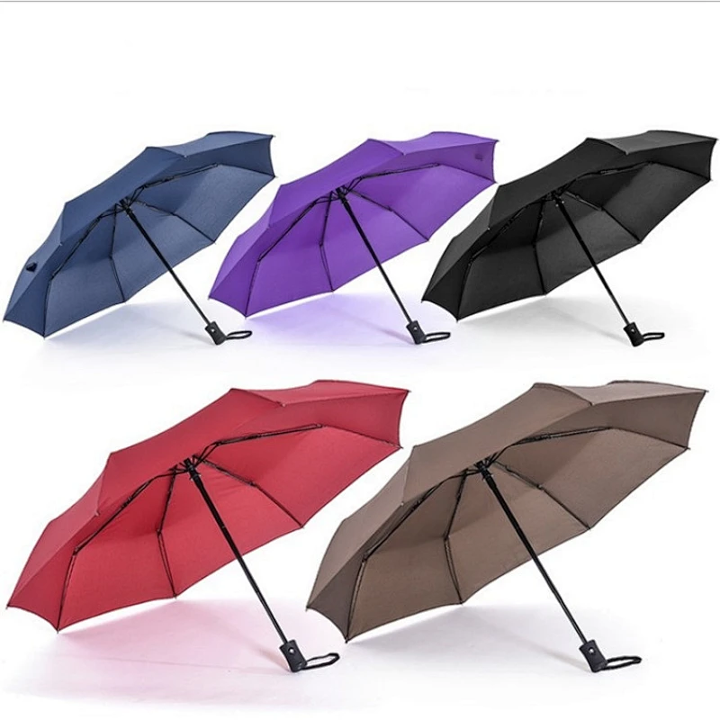 Amazon Best Sell Convenience, resistente al viento, a prueba de tormentas, revestimiento de tela, compacta, 3 veces paraguas de viaje