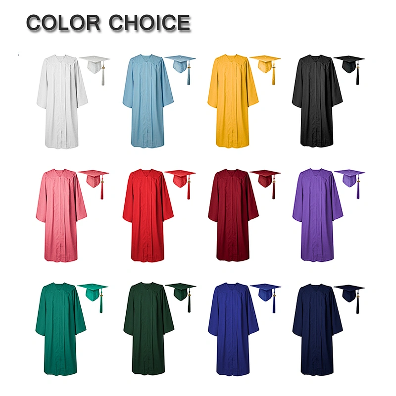 On Sale Polyester Matte High School Gowns Graduations Gowns and Caps