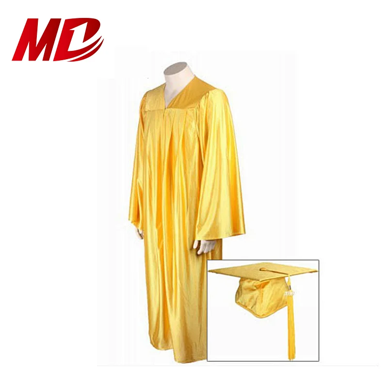 American Shiny Gold kids Graduation Gown, children choir robe