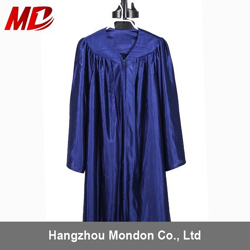 Promotion Shiny Navy Blue Kindergarten Graduation robes