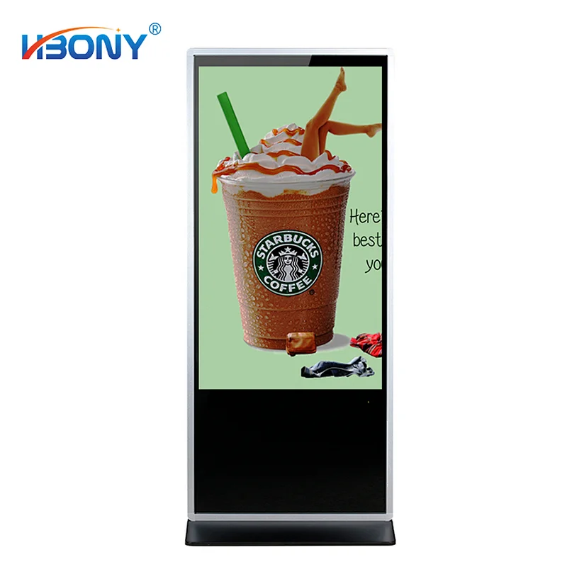 HBY 43 inch 1080p display Android OS touch screen free standing kiosk