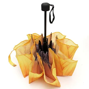 Windproof Summer Wedding Gifts Sunflower Shape Umberella Full Custom Design Compact Folding Umbrellas with Anti-Slip