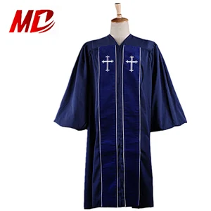Father Minister Cuff Sleeve Navy blue Color Fluted Choir Uniform