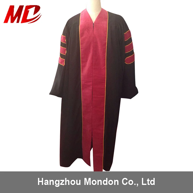 customized Academic Gown Graduation Dress PHD Graduation Gown academic regalia doctoral