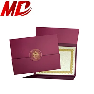 Hot gold foil Certificate Holders Classic Paper Certificate file Folder