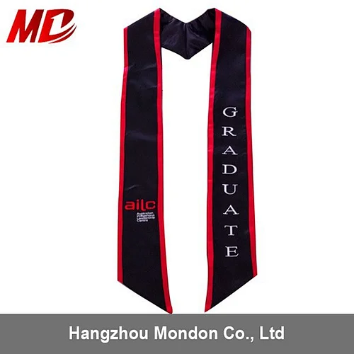 OEM Factory Embroidery Graduation Stoles with Trim