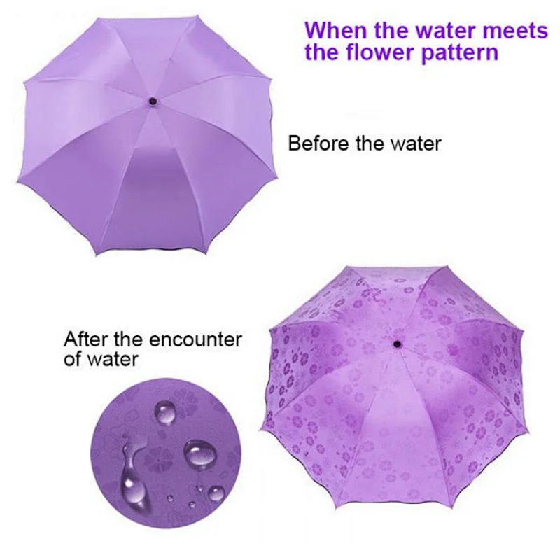 Cheap funky rain wholesale magic custom umbrella change when wet
