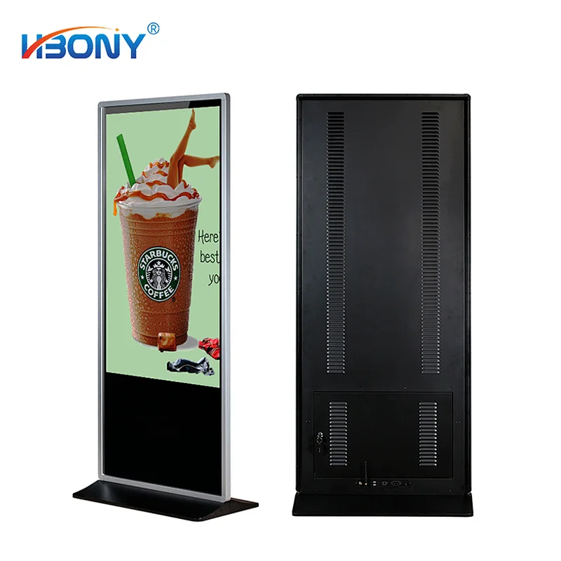 HBY 43 inch 1080p display Android OS touch screen free standing kiosk