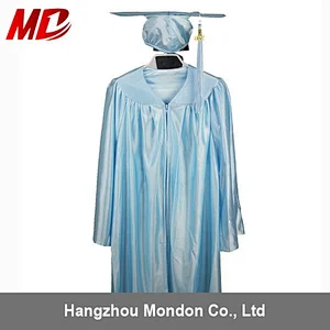 Regular Color Kindergarten Shiny Polyester Graduation Gown
