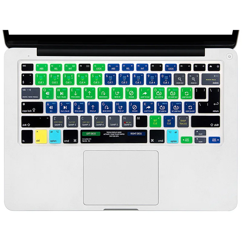 Serato DJ Function Key Hotkey Shortcut Keyboard Skin Silicone Cover for Macbook Air 13 Pro with Retina 15 17