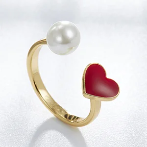 Drip love pearl ring