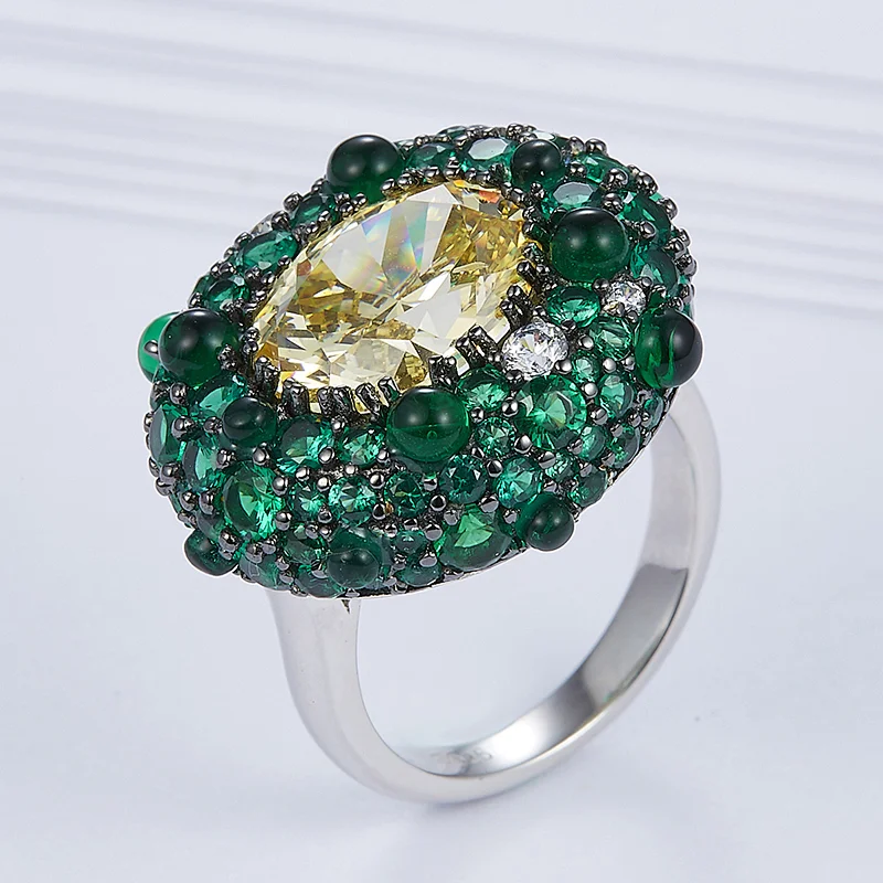 A lot of diamond gem circular ring custom processing,925 sterling silver, inlay zircon