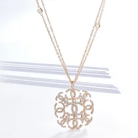 Fashion necklace, 925 silver inlay zircon