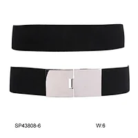 HEC New 2020 Products  Elastic Belt With Silver-plated Buckle For Women