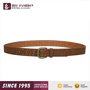 HEC 2020 Most Popular Custom Label Printed Hollow Designer Classic Leather Belt
