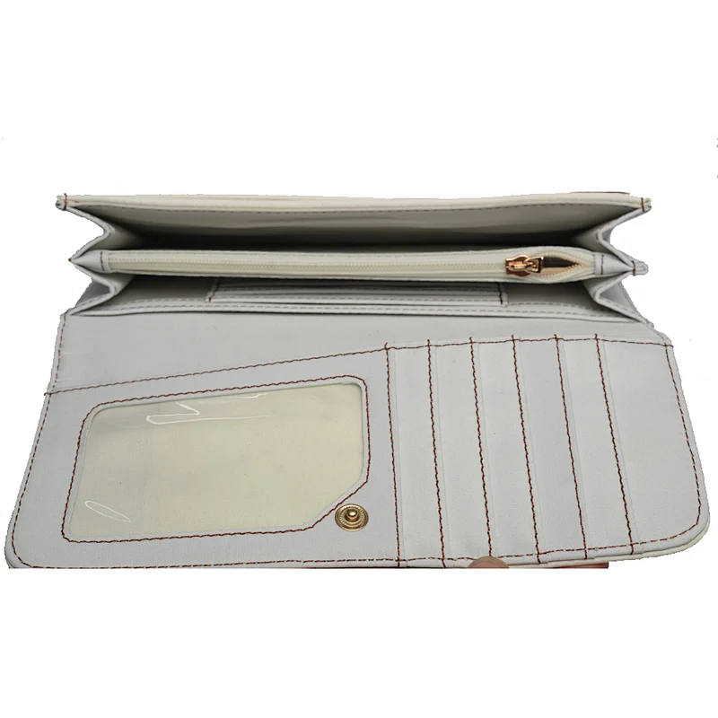 HEC Popular Wholesale Items 19*6.5*9CM Pu Leather Credit Card Wallet And Purse For Women