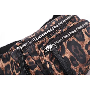 High quality soft PU leather adjustable size fashion women leopard waist bag