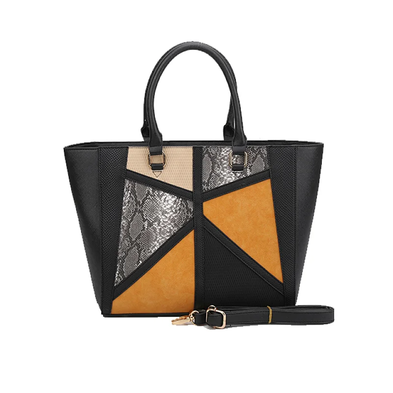 2020 New Multi-color Geometry Patchwork Design PVC Leather Fashion Women Handbag