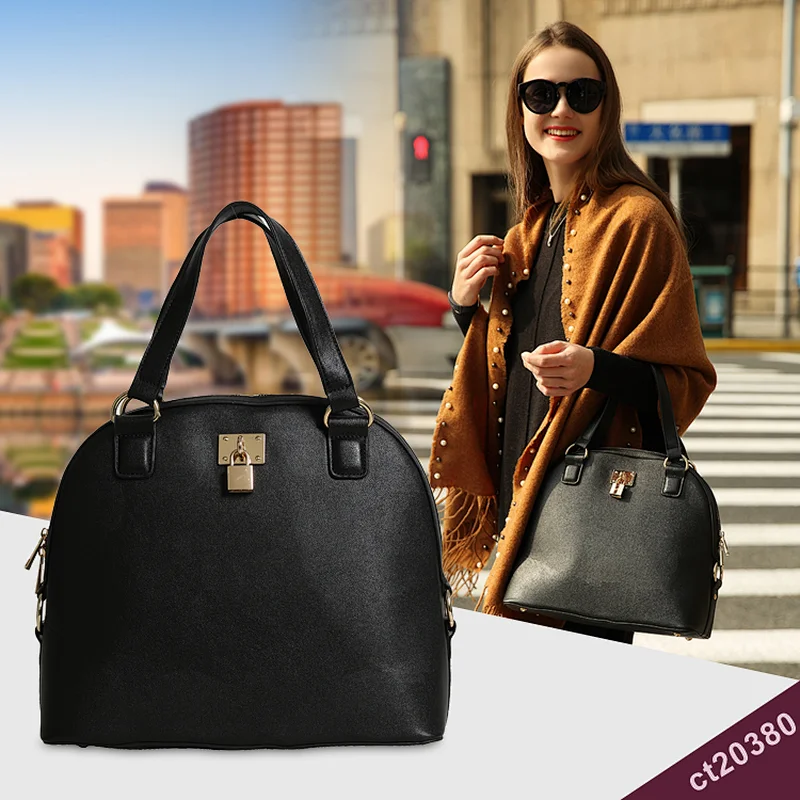 HEC Online Shopping Handmade Black Color College Leather Bags Handbag For Girls
