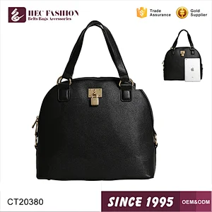 HEC Online Shopping Handmade Black Color College Leather Bags Handbag For Girls
