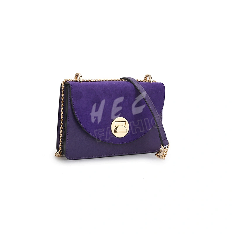 Fashion new designer classic luxury pure color single shoulder pu custom cross body bag