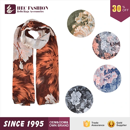 HEC Multi Color Cheap Price Polyester Material Autumn Weared Scarf Wholesaler From China