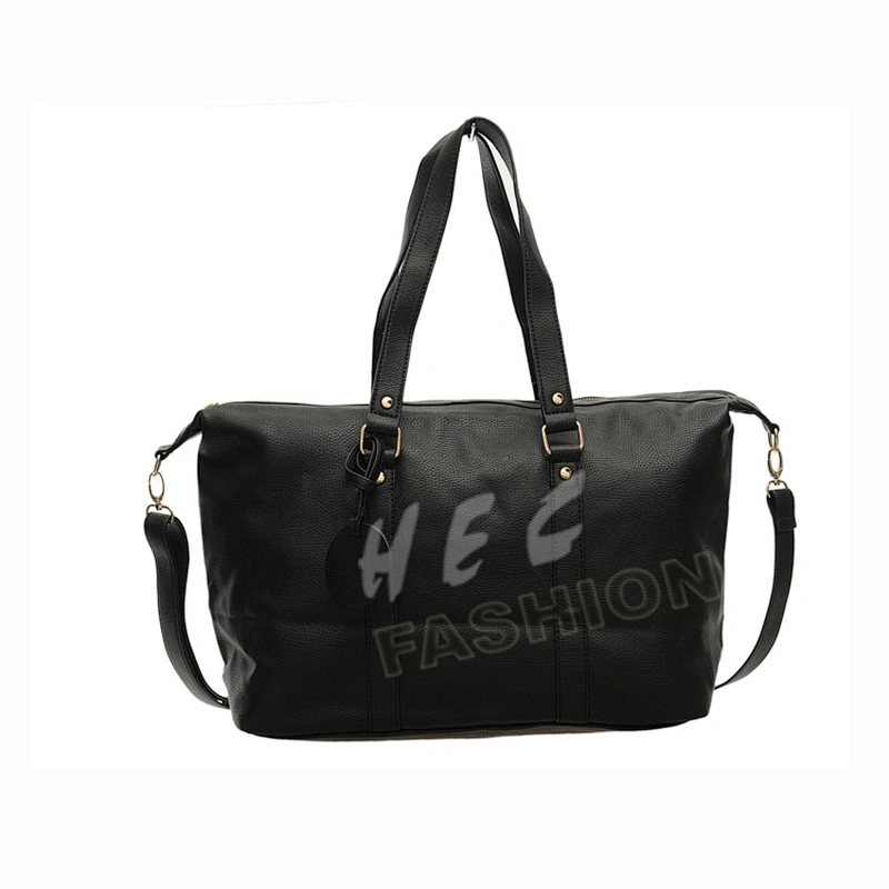 HEC Guangzhou Leather Factory Supply Fashion Black Vintage Ladies Handbags Tote Bag Made In China