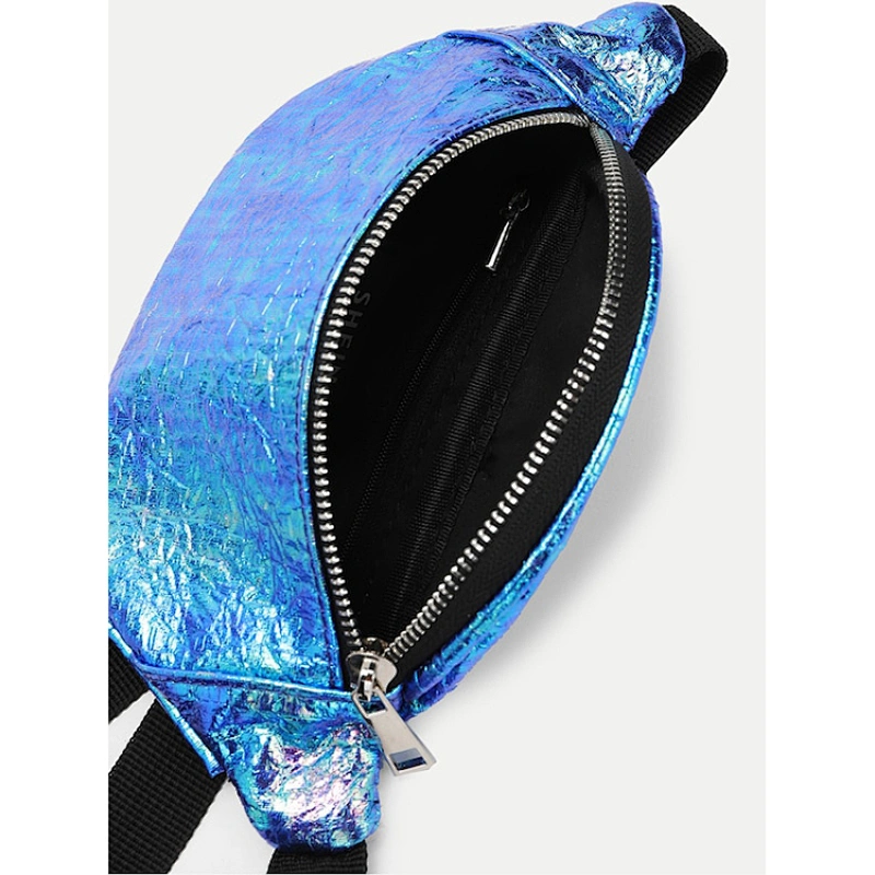 Wholesale new style fashion zipper fanny pack women custom glitter waist bag