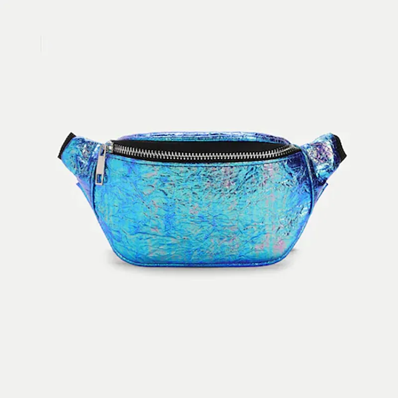 Wholesale new style fashion zipper fanny pack women custom glitter waist bag