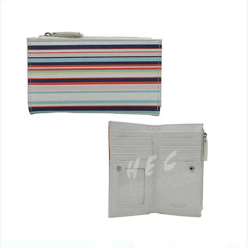 HEC Wenzhou Manufacturer Wholesale Colorful Leather Fashion Zipper Credit Card Wallet Case Purse Indian